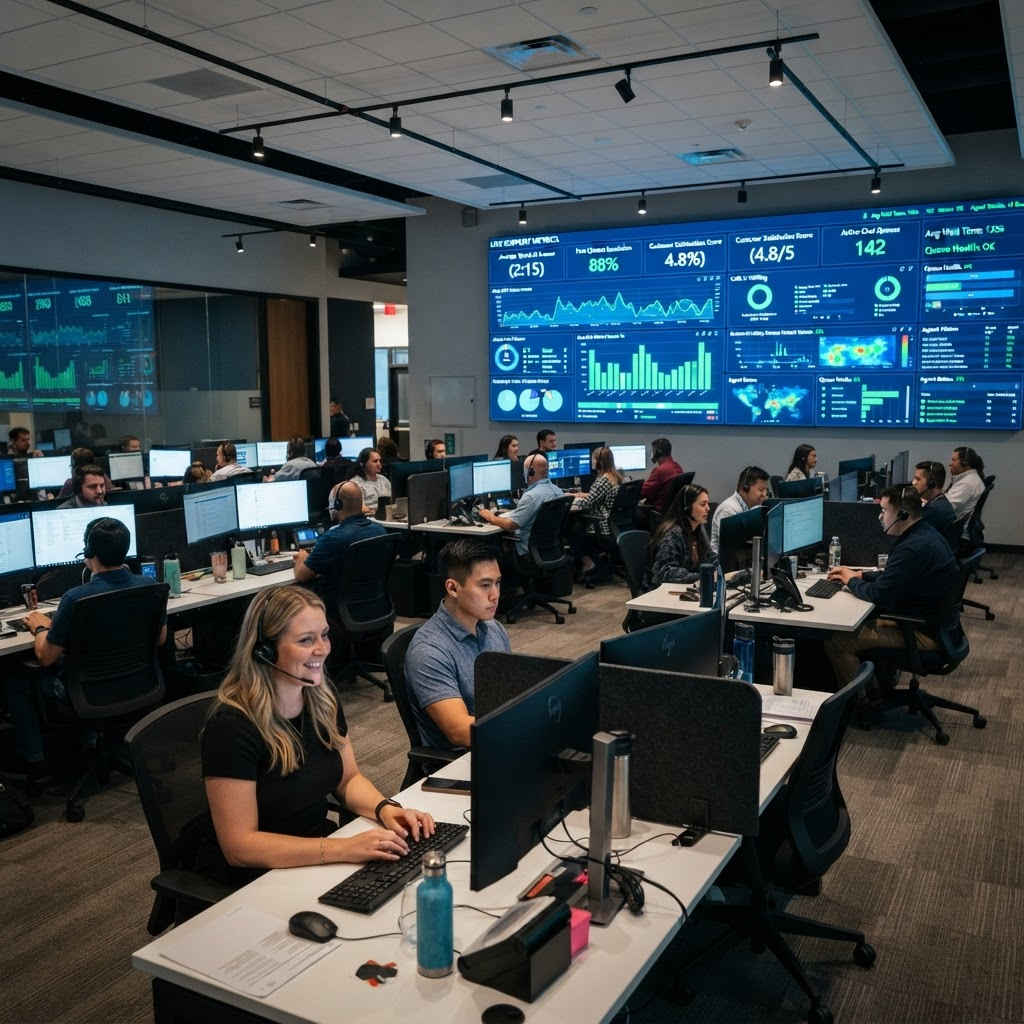 Dashboard da central de atendimento Giga+ Fibra